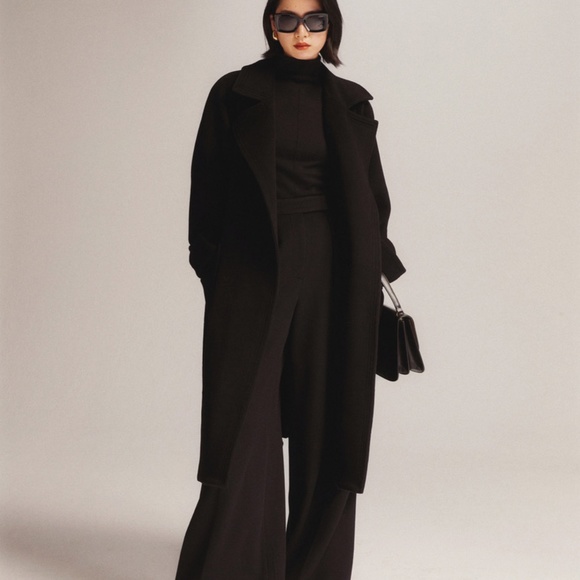 Gorgeous Wool Cashmere Black Coat - BRAND NEW - size S/M - Picture 10 of 16